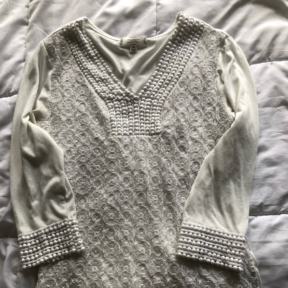 White formal lace blouse